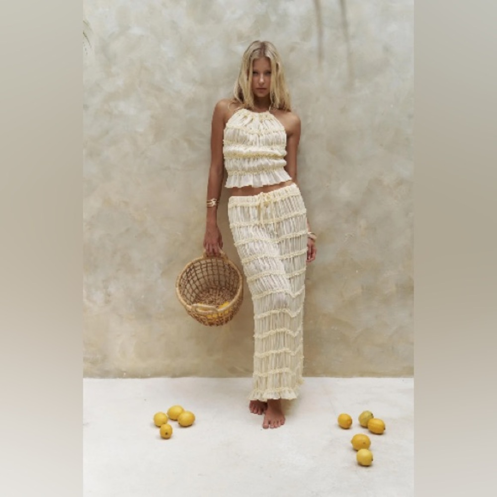 NWT Mable skirt top maxi set butter yellow
